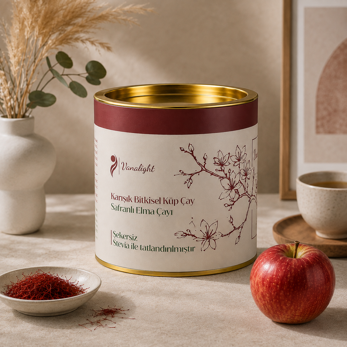 Sugar-Free Saffron Apple Tea
