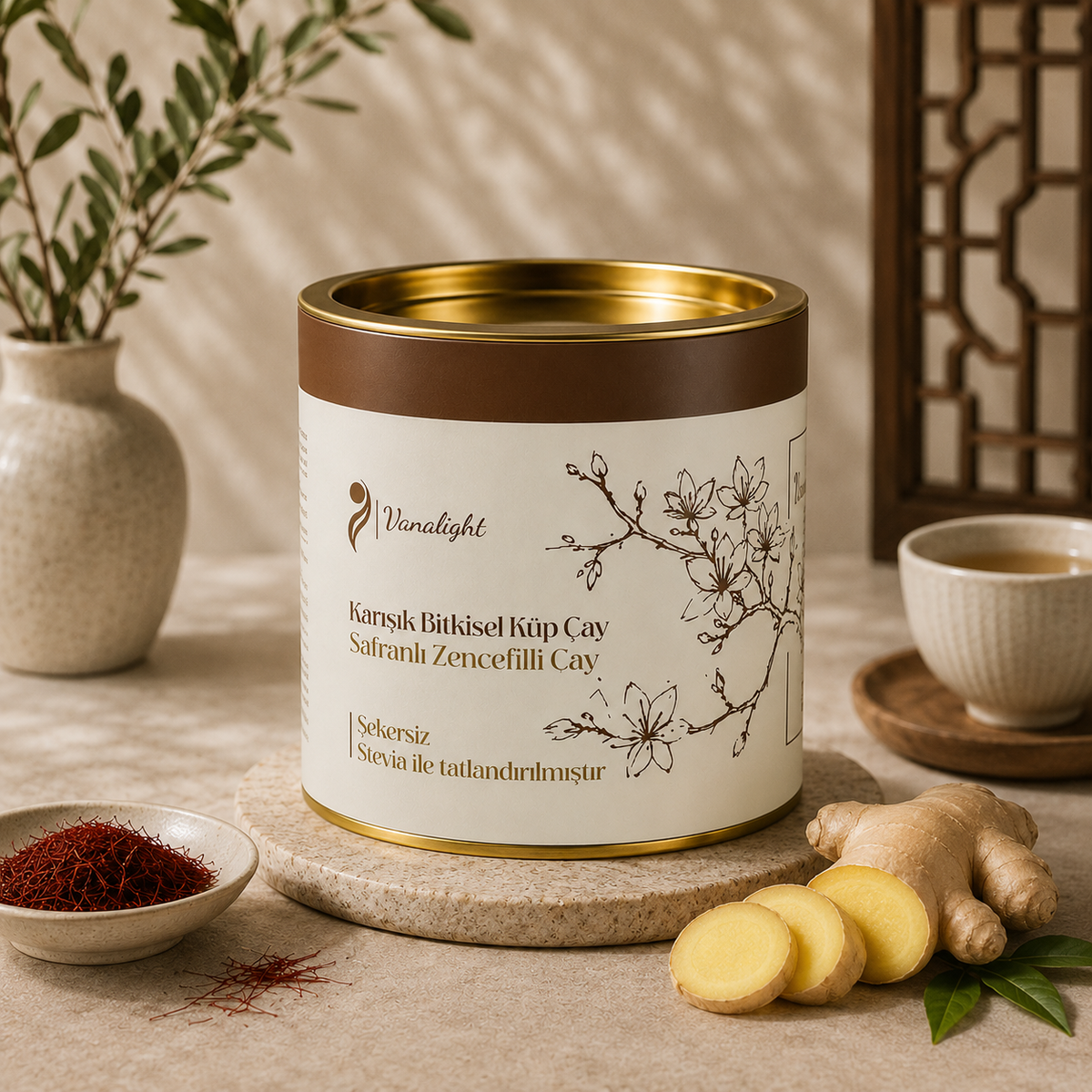 Sugar-Free Saffron Ginger Tea