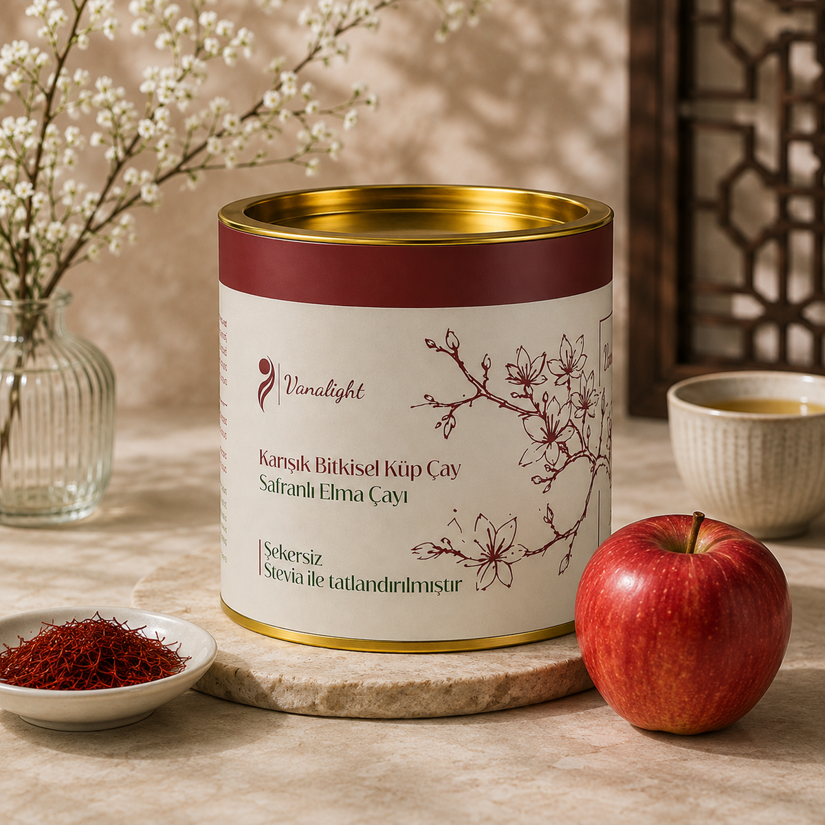 Sugar-Free Saffron Apple Tea